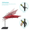 thumbnail image 6 of CHYVARY 8.2x8.2ft LED Outdoor Patio Offset Hanging Cantilever Umbrella W/Base for Deck,Poolside and Patio,Red, 6 of 9