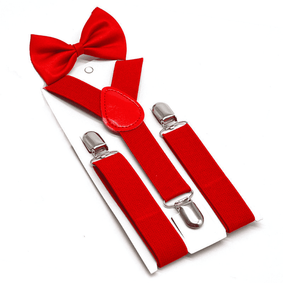 TELOLY 2026 New 2Pcs Child Suspenders Comfortable Elastic Band Suspenders for Child Fit for Kids Red, for School, Parties, Daily Wear, Special Occasions