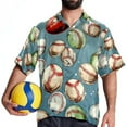 thumbnail image 4 of Baseball Men's Casual Hawaiian Shirt Printed Button Down Short Sleeve Summer Beach Shirts Unisex, 4 of 6