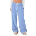 thumbnail image 2 of Hearthz Flannel Pajama Pants for Women Fuzzy Winter Warm Thermal Pajama Bottoms Wide Leg Drawstring Women Sleep Pants, 2 of 4