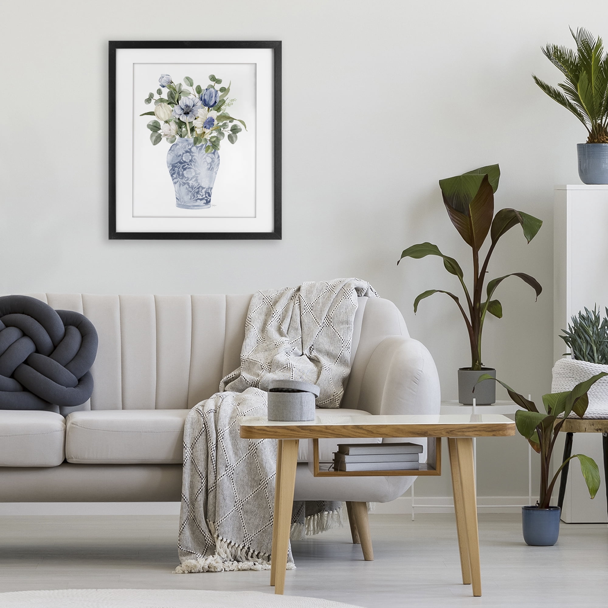 Stupell Industries Ornate Vase Tulips Black Framed Print Under Glass, design by Livi Finn