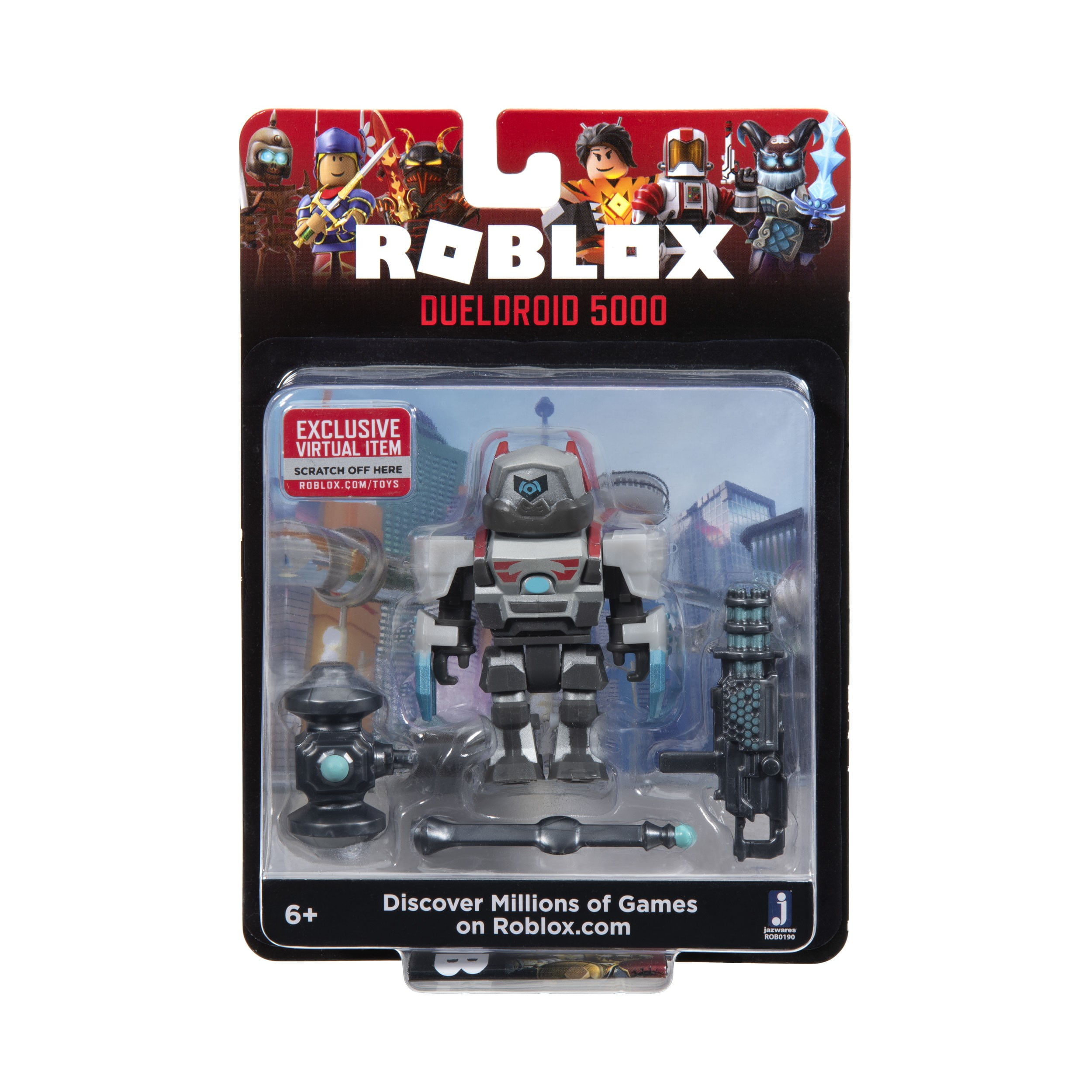 Roblox Action Collection Dueldroid 5000 Figure Pack Includes Exclusive Virtual Item Walmart Com Walmart Com - roblox dueldroid 5000 with virtual game code