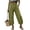 Green, variant on Barrel Pants for Women Cinch Bottom Elastic Drawstring Waist Linen Wide Leg Trousers Loose Beach Lounge Wear (M, Khaki)