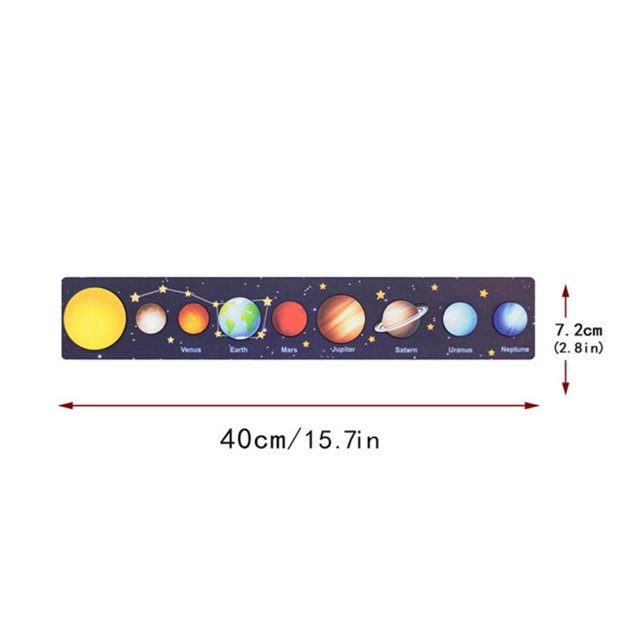 Rompecabezas del sistema solar, rompecabezas del sistema solar redondo de madera, juguete para niños, regalos educativos de aprendizaje para niños y niñas