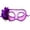 A004- Purple, variant on Masquerade Mask Purple Sheer Lace Design for Women with Side Flower Feather Accent for Halloween Prom and Events
