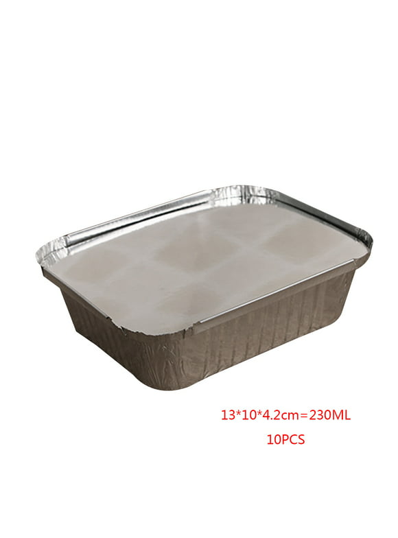 Foil Pans With Lids (50Count) Square Aluminum Pans - Foil Pans And Foil Lids - Disposable Food Containers Great For Baking, Cooking, Heating, Storing, Prepping Food-230ML