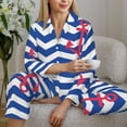 thumbnail image 6 of Uemuo Nautical Anchors Pattern Womens Pajama Sets,PJ Set for Women,Pajamas for Women Logo,Long Sleeve Pajama Set for Women,Soft Long Sleeve Top With Pants-X-Large, 6 of 9