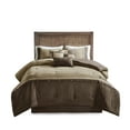 thumbnail image 4 of OMCHOM 7 Piece King Size Faux Suede Comforter Set with Comforter, Bedskirt, Decorative Pillows & Shams,Brown, 4 of 9