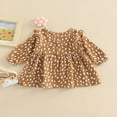 thumbnail image 3 of Enfant en Bas Âge Bébé Filles Robe Décontractée Irrégulière Imprimé Point Volant Manches Longues Cou en Vrac Princesse Mignonne Robe, 3 of 6