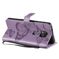 thumbnail image 6 of Wallet Case for Motorola Moto G Power 2021, Magnetic Flip Kickstand Emboss Butterfly PU Leather Protective Phone Cover with Wrist Strap & Card Slots, Purple, 6 of 8