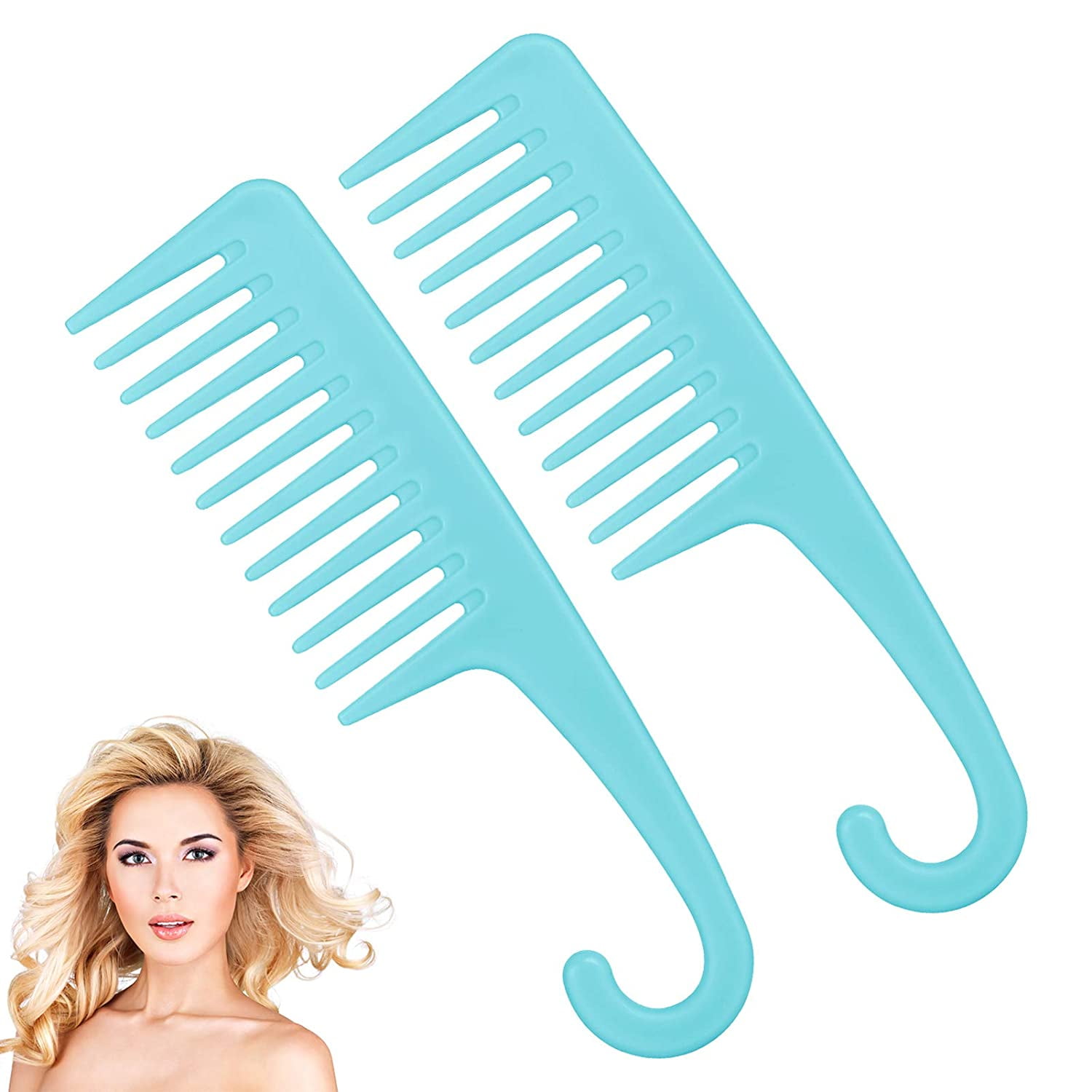 Wide Tooth Comb Shower Combs：2Pcs Wide Tooth Comb for Women，Detangler