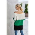 thumbnail image 2 of Pulls Femmes Robe Oversize Manches Longues Sexy hors Épaule Couleur Bloc Pull Pull Tops, 2 of 6