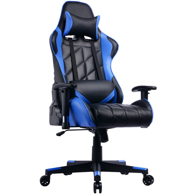 PRISP Chaise de Gaming avec Dossier Inclinable, Style Course Chaise de Bureau Dossier Haut - Chaise Gamer