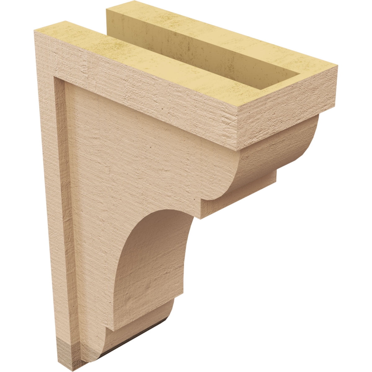 5"W x 10"D x 15"H Classic Bryant Rough Cedar Woodgrain TimberThane Corbel, Primed Tan