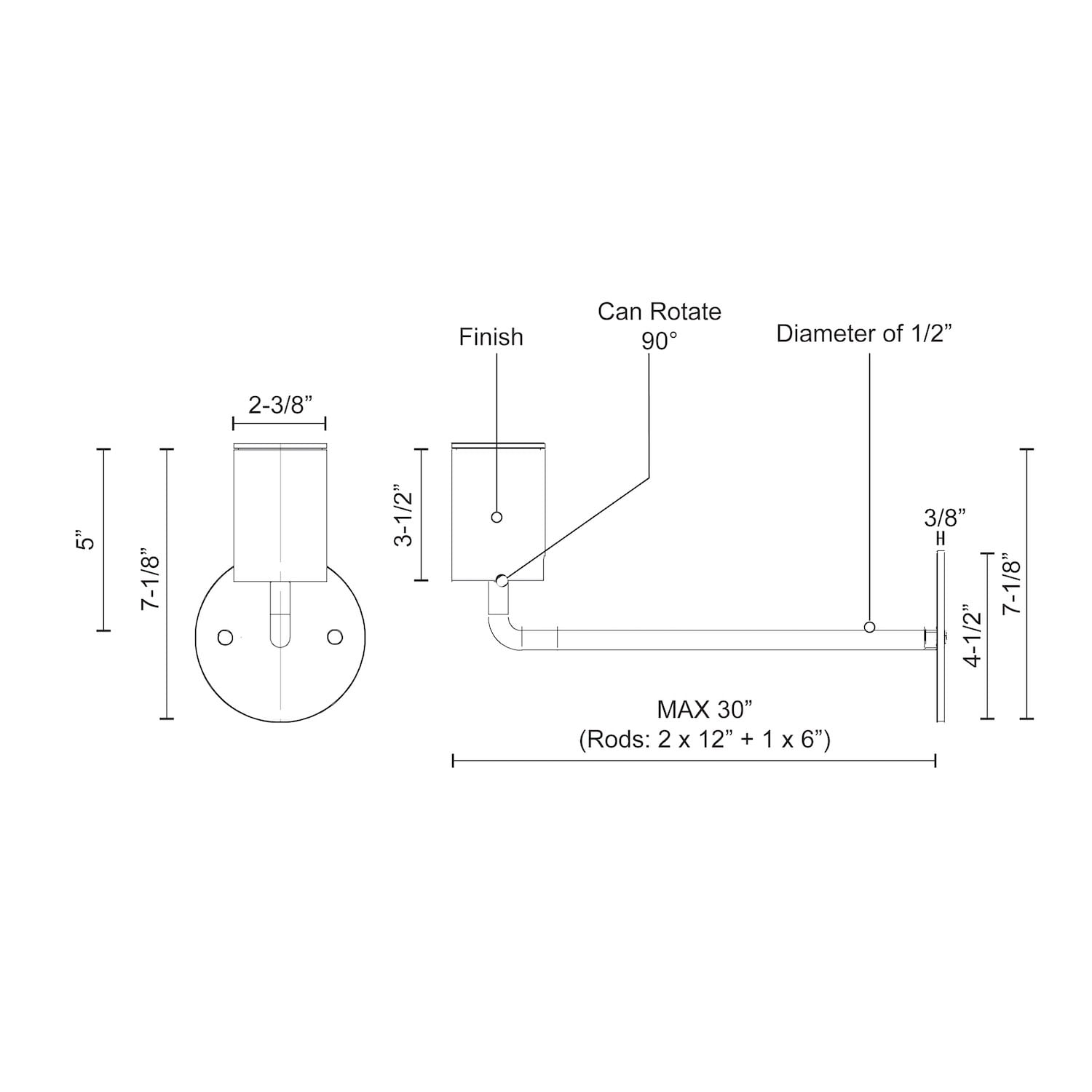 81751-WH-Kuzco Lighting-Barclay - 1 Light Extented Track Light-3.5 Inches Tall and 2.38 Inches Wide-White Finish