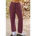 thumbnail image 6 of Women's 2 Piece Outfits Fuzzy Fleece Pajama Set Long Sleeve Top Wide Leg Pants Loungewear, 6 of 19
