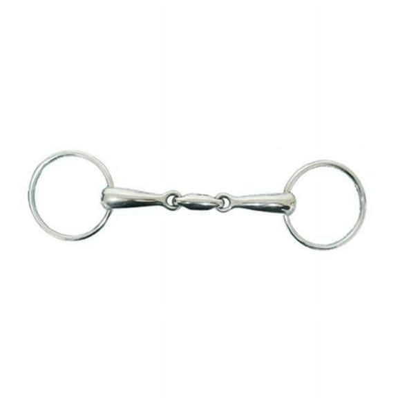 Jacks 20110-5 Stainless Steel Horizontal Elliptical Link Loose Ring Snaffle Bit - 5 in.