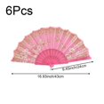 thumbnail image 2 of Byfri 6 Pack Butterfly Floral Vintage Folding Hand Fans Chinese Style Handheld Fans for Dance Parties 43x23cm, 2 of 7
