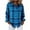 *A-Blue, variant on ClodeEU Women's Plaid Button Down Long Sleeve Shirts,Casual Loose Top ,Women's Plus L
