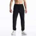 thumbnail image 2 of Riecok Sweatpants for Men Elastic Waist Drawstring Active Athletic Solid Color Running Workout Gym Pants with Pockets Black XL, 2 of 6