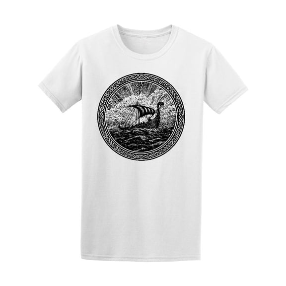 Viking Ship Storm North Sea Tee Men's -Image by Shutterstock