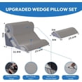 thumbnail image 2 of 4PCS Orthopedic Bed Wedge Pillow Set for Sleeping, Sitting up in Bed, 6-in-1 Foam Wedge Pillow for Acid Reflux & Back Pain Relief & Leg Elevation, Post Surgery Pillows for GERD & Snoring, Grey, 2 of 13