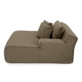 thumbnail image 3 of Single Lazy Sofa Lounge Chair, No Assembly Required, Made Of Velvet Fabric, Fluffy Modern Single Lounge Chair, Used for Indoor Living Rooms and Bedrooms (Brown), 3 of 10