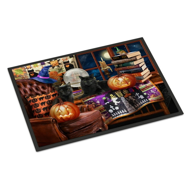 Halloween Black Cats Our Favorite Time Door Mat, Indoor Rug or Outdoor Welcome M