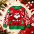 thumbnail image 5 of Toddler Boys Christmas Holiday Knit Pullover Sweater, Festive Reindeer Santa Gingerbread Graphic Crewneck Top 5-6 Years, 5 of 9