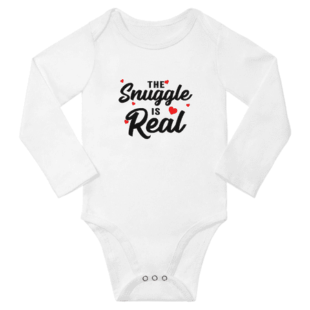 

The Snuggle Is Real Funny Baby Long Sleeve Clothing Bodysuits Boy Girl Unisex (White 6-12M)