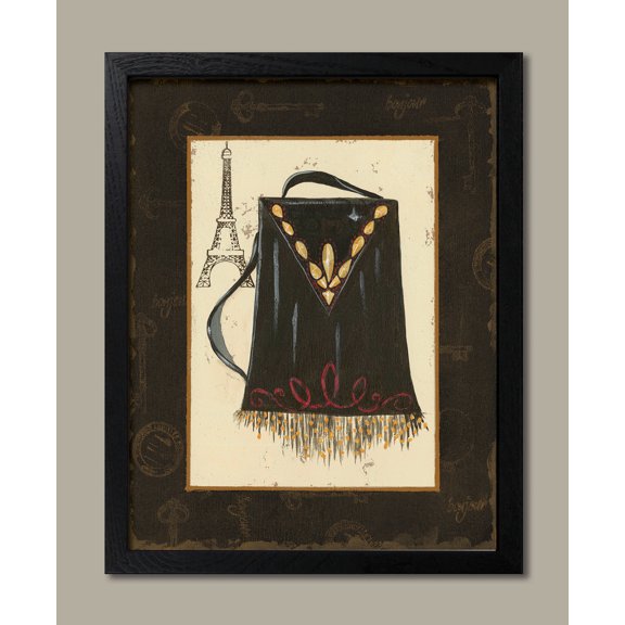 Framed Fashion Purse II Lovely Ad Quality Retro Paris Black Beautiful Classic Rome Sign 8x10