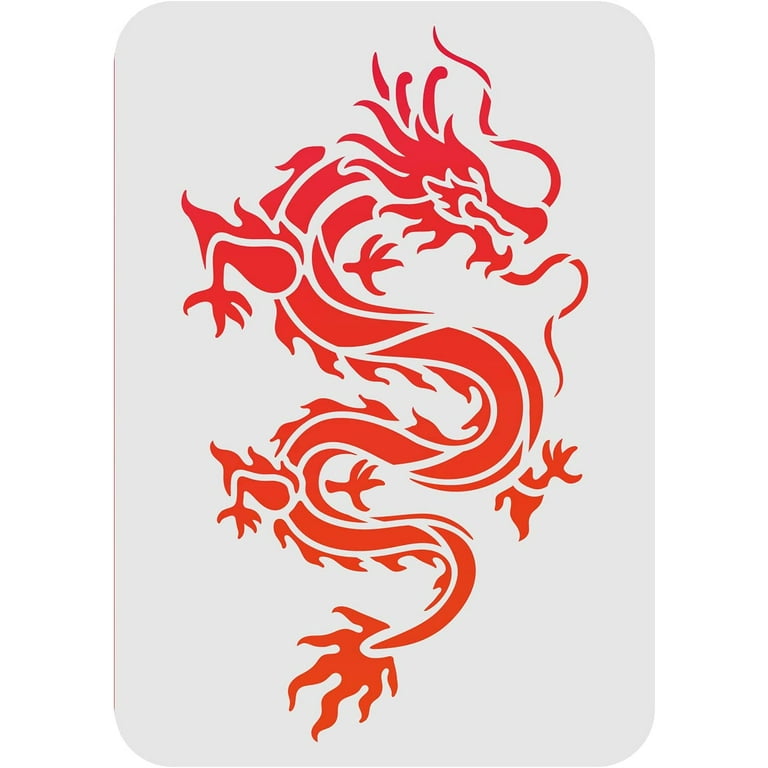 Dragon Stencil - Reusable Stencils for Wall Art, Home Décor, Painting, Art  & Craft, Size options - A5, A4, A3, A2
