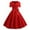Red, variant on Patlollav Womens A Line Flare Vintage Bowknot Prom Swing Short Sleeve Polka Solid Party Dress