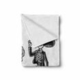 thumbnail image 2 of Skeleton Soft Flannel Fleece Blanket, Day of the Dead Dancing Male Female Sugar Skulls in Traditional Clothes, Cozy Plush for Indoor and Outdoor Use, 70" x 90", Charcoal Grey White, by Ambesonne, 2 of 6