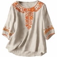 thumbnail image 4 of CONZONE Women's Tshirts 3/4 Sleeve T Shirts for Women Casual Crew Neck Embroidery Lightweight Tees Soft Cozy Tops, 4 of 4