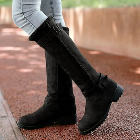 

Gubotare Womens Boots Mid Calf Women s Cowgirl Boots Metallic Cowboy Boots Block Heel Fashion Pointed Toe Heel Mid Calf Cowgirl Boots (Black 7.5)