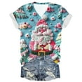 thumbnail image 1 of Blusas de Manga Corta para las Mujeres Causal Cuello en V Camiseta Sólida, Blusas de Verano de las Mujeres para el Hogar Y Diario, 1 of 3