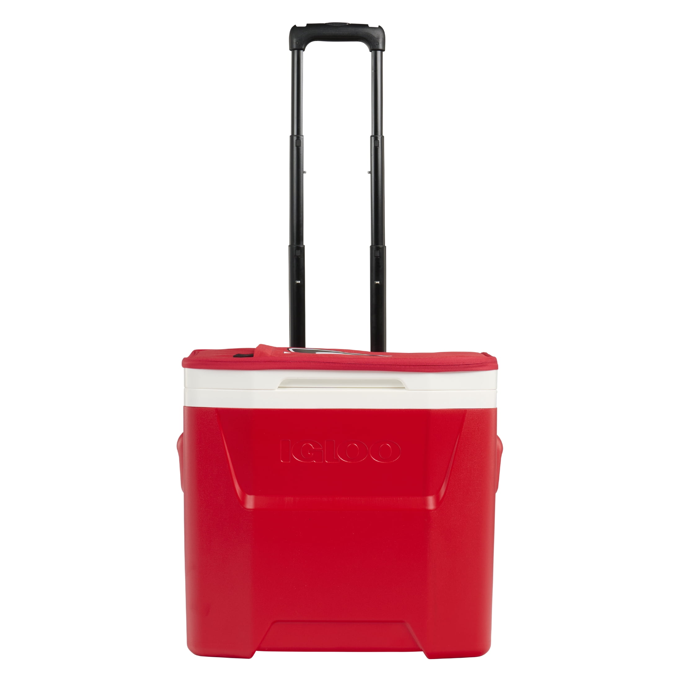Igloo Laguna 28 QT Hard-Sided Cooler with Telescoping Handle, Red