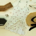 thumbnail image 3 of baikeli Maillot de Bain une Pièce pour Femmes Col Rond Imprimé Floral Découpé Bretelles Spaghetti Nœuds Latéraux Robe de Plage Blanc,m, 3 of 5