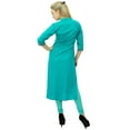 thumbnail image 6 of Phagun Aqua Green Solid Straight Kurti Indian Casual Cotton Women's Clothing-18, 6 of 7