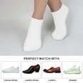 thumbnail image 3 of FITDON 6 Pairs Trainer Socks for Women and Men, Non Slip Ankle Socks Low Cut Cotton Liner Socks, White, 3 of 7