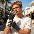 thumbnail image 2 of Ticikt Ice Silk Sun Protection Gloves, Half‑Finger Breathable UV‑Protection Thin Gloves for Men Women Summer,Black, 2 of 5