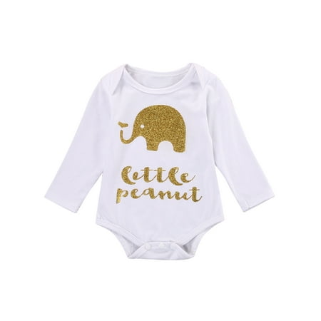 

Infant Baby Girls Cute Elephant Long Sleeve Bodysuit Romper Outfits