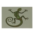 thumbnail image 1 of Reptile Cutting Board, Ornamental Colorful Lizard Patterns Moving Around Exotic Creature Theme, Decorative Tempered Glass Cutting and Serving Board, Small Size, Green Tan, by Ambesonne, 1 of 1