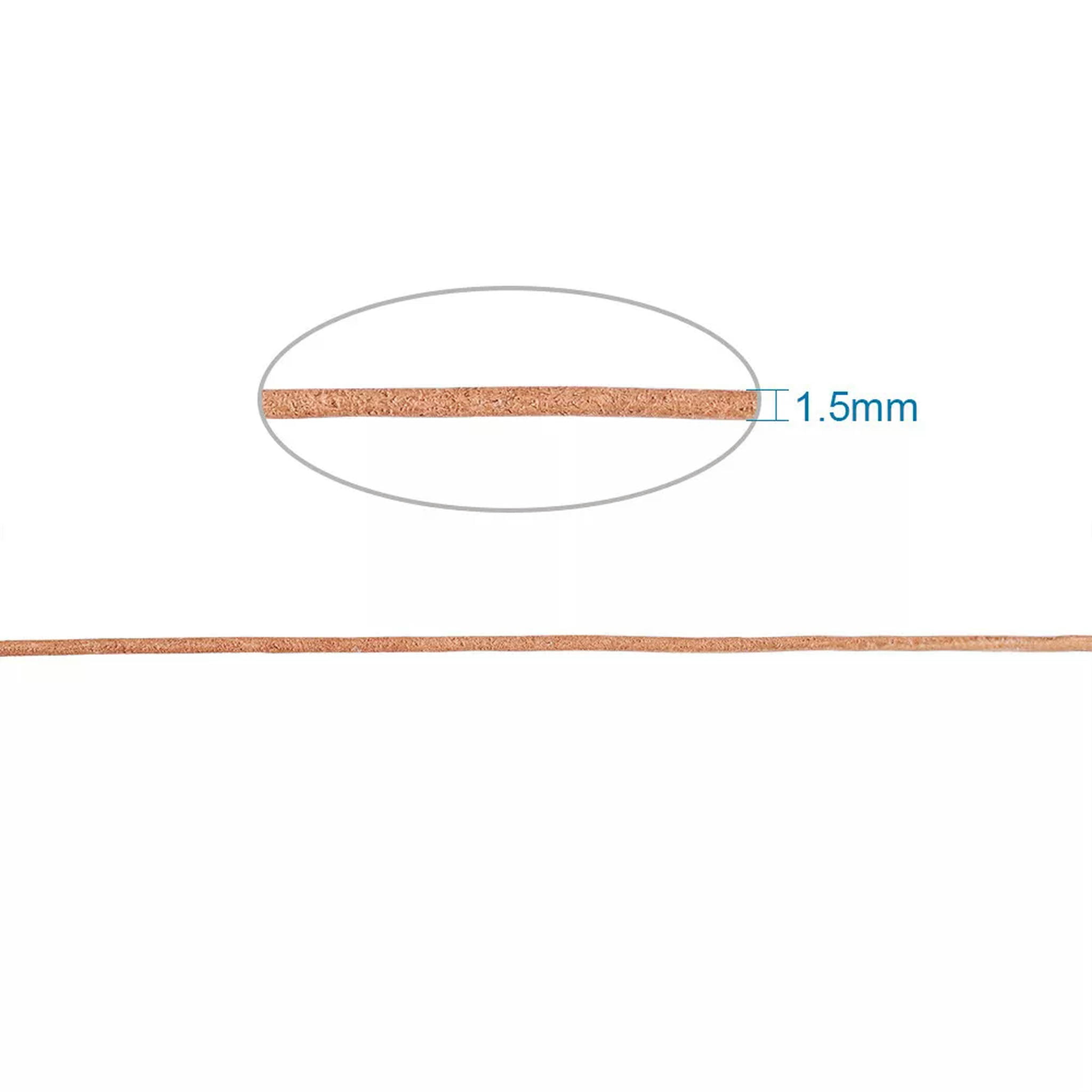 EOEMY 100M Cowhide Leather Cord Jewelry Beading Bracelet String Craft Thread 1.5mm