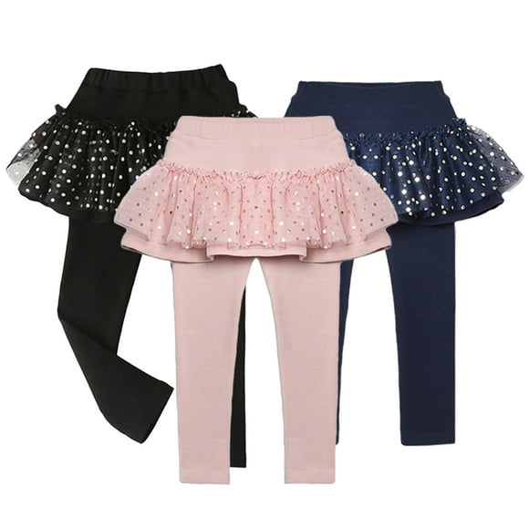 KYAIGUO Legging de Printemps pour Filles Tout-Petits avec Jupe Tutu à Paillettes Automne Sans Pieds en Coton pour 3-8 Ans