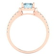 thumbnail image 4 of Halo Engagement Ring for Women - 1.86ct Natural Sky Blue Topaz in 14K Rose Gold Promise Ring, 4 of 6