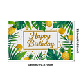 thumbnail image 3 of Tropical Themed Happy Birthday Banner with Pineapples and Leaves Party Decoration Backdrop for Birthday Parties Photography Props and Decorations, 3 of 7