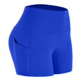 thumbnail image 2 of uublik Casual Shorts for Women Biker Yoga Shorts with Pockets High Waisted Athletic Running Workout Gym Shorts, Blue, 2 of 6