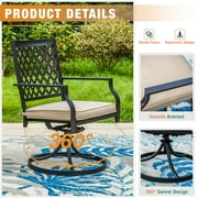 Sophia & William 7-Piece Outdoor Patio Dining Set Teak-grain Table and Chairs Metal Furniture Set